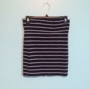 Striped body on pencil skirt